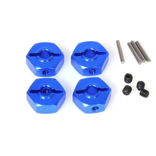 Aluminum 12mm Hex Adapter RC Upgraded Parts for LOSI 1/18 Mini LMT 4X4 Brushed Monster Truck RTR-LOS01026 RC Car, Blue - color: Blue Hex Adapter