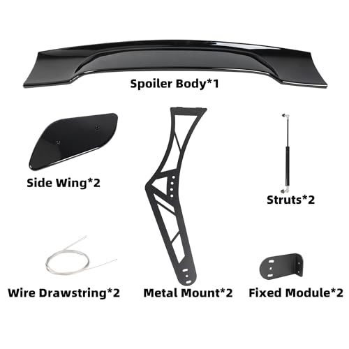 Universal 55" Spoiler GT Racing Chassis Mount Big Wing Accessories | (for Most Vechicls), Adjustable, Metal Support Brackets, Nice Clean Look Mods, Aggressive Look - style: 55Inch-Chassis Mount Style