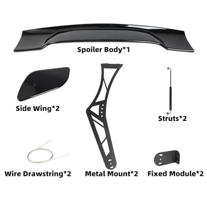 Universal 55" Spoiler GT Racing Chassis Mount Big Wing Accessories | (for Most Vechicls), Adjustable, Metal Support Brackets, Nice Clean Look Mods, Aggressive Look - style: 55Inch-Chassis Mount Style