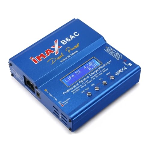 Imax B6 AC RC Charger 80W 6A Balance Charger with Digital LCD Screen Dual AC/DC Power Supply Li-ion Life Nimh Nicd PB Lipo Battery Discharger for RC Car Plane Boat - color: B6AC Tamiya