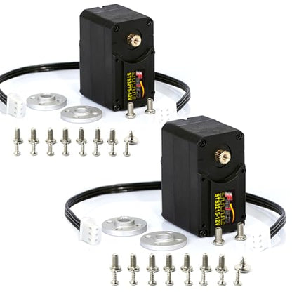 (2-Pack) FEETECH 30KG High Torque Serial Bus Servo Motor 12V, 360° Programmable Magnetic Encoder with Continuous Rotation, Two-Way Feedback, Industrial Digital Servo for Robotic Arm, RC Car, Automati
