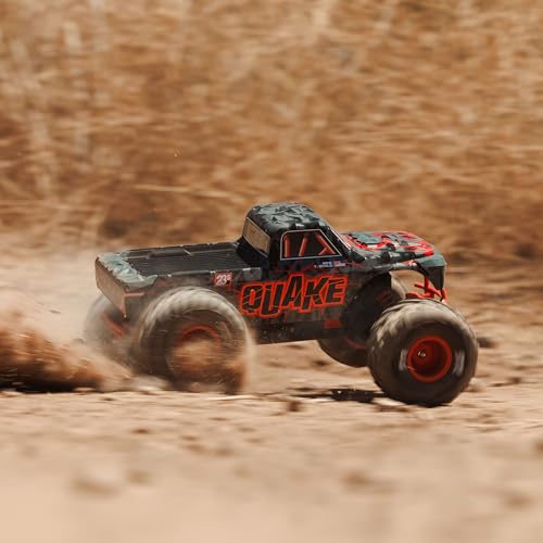 ARRMA RC Truck 1/10 Quake 223S 2WD RTR (Battery and Charger Not Included) Brushless Monster Truck, Red, ARA3537T1 - color: Red