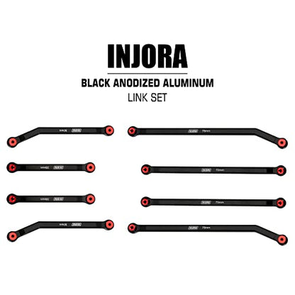 INJORA High Clearance Front 4 Links Set for SCX24 Gladiator Dodge Power Wagon 1/24 RC Crawler Car Axial, 8PCS (Black) - color: Black