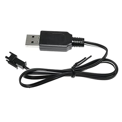SM-2P USB Power Charger Cable RLECS 3.7V 5000mA Output NiCd NiMH Battery Pack USB Charging Cable with SM 2P Plug for RC Excavator RC Cars