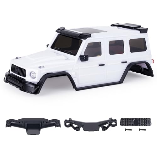Hard Body Shell for Axial SCX30 1/30 RC Crawler ABS Plastic Body Cover with Light Bucket & Spare Tire Mount Direct Fit Replacement DIY Upgrade (Unpainted White) - color: Unpainted White