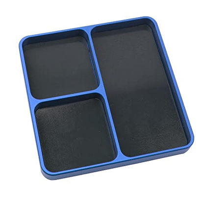 RC Screw Tray Magnet Screws Holder Plate Screw Organizer Tool (Blue) | Universal Metal RC Screw Tray with Magnetic Pad, Magnet Screws Plate RC Tools for HSP Redcat Traxxas Axial 1/8 1/10 RC Car - color: Blue