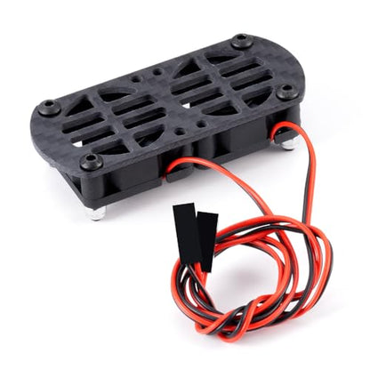 MORLORDY 30x30mm RC Cooling Fans Dual Mount and 2Pcs Cooling Fans Heatsink Kit for Arrma 1/8 3S Vendetta Infraction Big Rock Upgrade Parts(Plastic Fan)