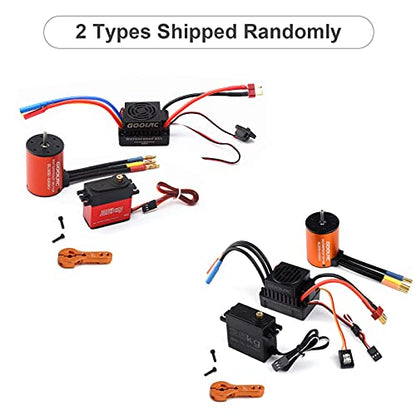 HUIOP Motor, Motor Combo Set 3650 4300KV Motor 60A Brushless ESC 25kg Servo w/ 25T Servo Arm for 1/10 RC Car Off-Road Truck