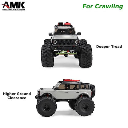 69 * 33mm Mud 1.0 Crawler Tires with 7mm Hex Hub Beadlock Wheel Rims for Monster Truck 1/24 RC Car Axial SCX24 AX24 FCX24 1/18 Scale TRX4M Upgrades