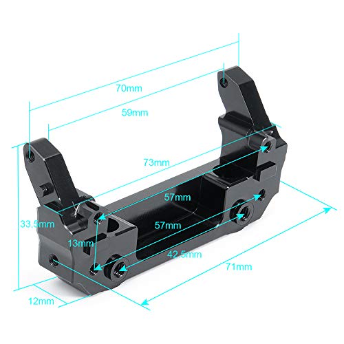 Que-T Alloy Metal Front Bumper Mount for 1/10 RC Axial SCX10 III AXI03007 Crawler Car
