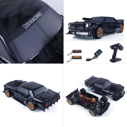 TOUCAN RC HOBBY 1/7 Racing EX07 Radio Control On-Road Car AWD RC Hypercar Adjustable Front Suspension Center Differential Disc Brake RTR - color: Black