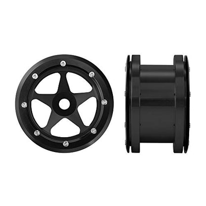 MOHERO 2.2” Alloy Beadlock Wheels Rims 40mm for 1/10 Axial Wraith 90018 90048 90053 RBX10 Gen7 Gen8 TRX6 SCX10-III RC Rock Crawler Upgrade Parts (Black) - color: Black