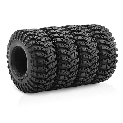 4PCS 1.3" Rubber Tire All Terrain Wheel Tyre with Foam Inserts for 1/12 1/14 1/18 1/24 Crawler Car for TRX4M SCX24 AX24 FCX24 FMS 1/24 Micro 1.0inch Beadlock Upgrade Parts (70x26MM) - color: 70x26mm