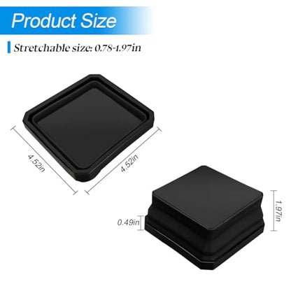 Collapsible Magnetic Parts Tray Set, Silicone Foldable Square Tool Bowls for Screw, Nuts & Small Metal Parts, Dual-Sided Magnet Base Auto Tool Organizer, Universal for Vehicles (Black) - color: Black