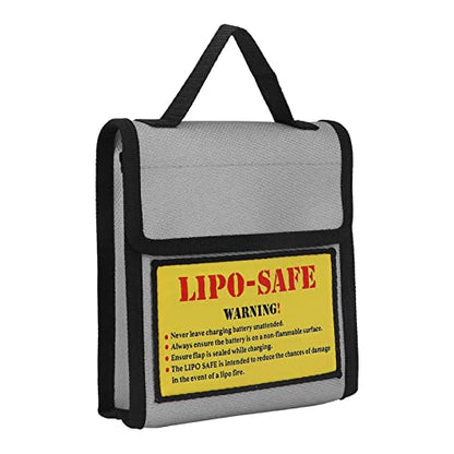 Lipo Battery Safety Bag, Fireproof Explosion Proof Battery Guard Sack with Fire Fibre Handle for Charging Storing Aircraft Batteries Home Workshop
