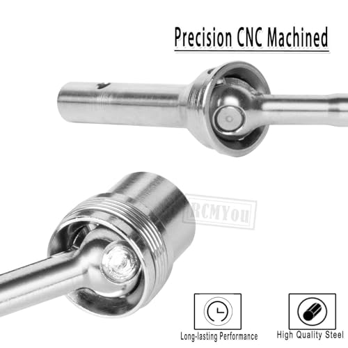 Driveshaft Axles & Center Dogbone Upgrades Part for 1/8 Kraton 6s Blx,#45 Steel Front Rear Driveshaft CVD Axles,Silver - color: Silver for Parts