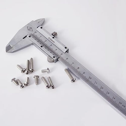 M4 x 8mm 10mm 12mm 16mm 20mm Button Head Socket Cap Screws Bolts, Stainless Steel 304, Metric Allen Hex Drive, Bright Finish, Fully Threaded, Assortment Kit 100PCS - size: Button M4x8-20 mm
