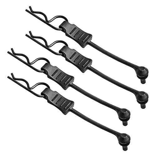 RC Body Clips with Pull Tabs for Traxass TRX4 Arrma Axial SCX10 Redcat HSP Himoto 1/8 1/10 RC Car Shell, 20-Pack (Black)
