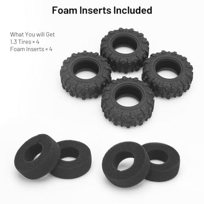 1.3 Crawler Tires, daitoku 65 * 25 * 33mm 1.3 RC Tires for SCX24 TRX4M AX24 1/18 1/24 RC Crawler - Style B - style: Style B