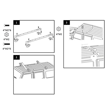 Luggage Carrier Roof Rack Roof Fixing Rail for 1/10 RC Crawler TRAXS RTX4 RTX6 Axial SCX10 III 90046 AXI03007 Parts| | -