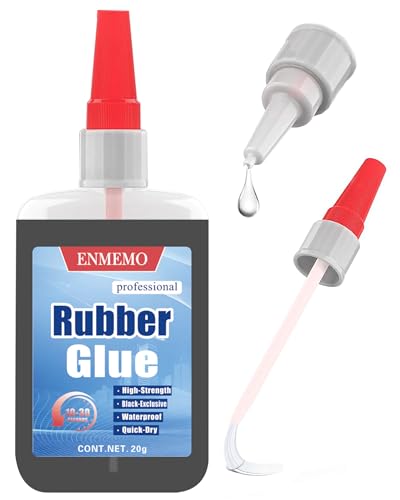(2-in-1) Black Rubber Glue with Brush Applicator&Nozzle,for Tire&Tube,&Edge | Anti-clogging cap/Fast-Drying/Waterproof clear/High-Strength/Bonding Between Rubbers,Rubber and Other Materials