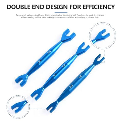 RC Turnbuckle Wrench, Small Wrench Set(3Pcs), 3-4mm 4.5-5mm 5.5-7mm Double End Alloy Turnbuckle Wrench, Spanner Open End Small Wrench Set Repair Tool for RC Crawler Car