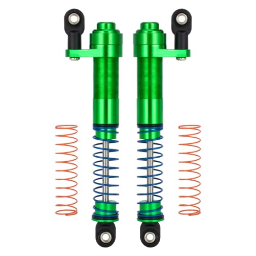 80-100mm Adjustable Threaded Oil Shocks for 1/10 RC Crawler SCX10 TRX4 D90 | CNC aluminum body with offset cap Dampers.Fits for Axial Capra VS4-10 90046 Tamiya LCG Cheater rigs.RC Car Upgrade Parts. - color: Green