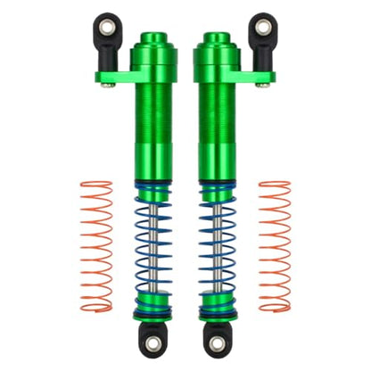 80-100mm Adjustable Threaded Oil Shocks for 1/10 RC Crawler SCX10 TRX4 D90 | CNC aluminum body with offset cap Dampers.Fits for Axial Capra VS4-10 90046 Tamiya LCG Cheater rigs.RC Car Upgrade Parts. - color: Green