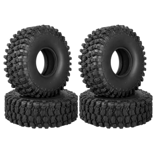 Hobbypark RC 1.9 Crawler Tires 4.7 Inch 120mm Outer Diameter for Axial SCX10 II III Traxxas TRX4 Redcat Gen 8 Gen7 RC4WD RC Rock Climbing Tyres Foam Inserts, 4pcs