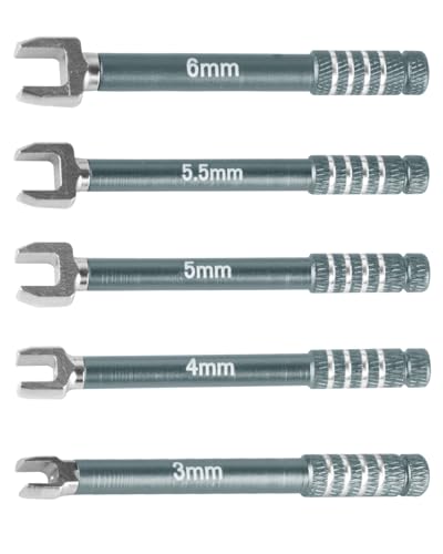 RC 3MM 4MM 5MM 5.5MM 6MM Turnbuckle Wrench Upgrades for RC Car,Medium Carbon Steel Turnbuckle Nut Ball Joint Remover RC Repair Tool,5pcs,Titanium - color: Titanium(1set)