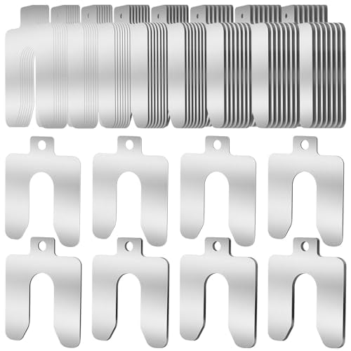 MUZIK 56 Pcs 4"x4" Metal Shims for CNC, Machining & Automotive Alignment | 304 Stainless Steel, 8 Thicknesses, Easy Identification, Precision Laser Cut, Corrosion Resistant, Burr Free Finish - size: C 4" x 4"
