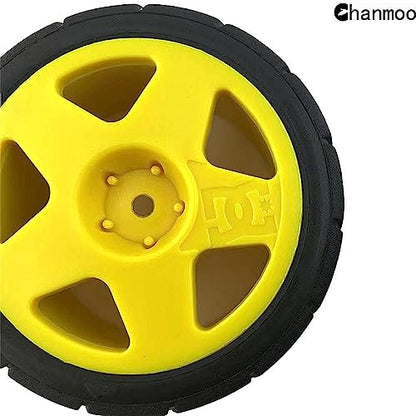 1/10 RC Racing Rally Car Tires Rubber Carnival Tyres and Wheels Rims 12mm Hex for 1/10 RC On Road Car Tamiya HPI Kyosho WRC Claw 43 Ken Block Fiesta TT02 XV01 4PCS (3*Yellow and 1*Black B) - color: 3*yellow and 1*black B