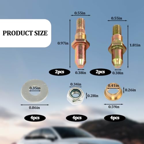Car Door Hinge Roller Pin and Bushing Repair Kit, Vehicle Door Hinge Pin Bushing Flat Washer Nuts, Automotive Repair Replacement Set, Compatible with Avalanche Yukon