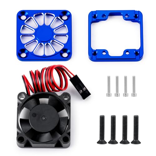 LSG ESC Heat Sink Cooling Fan for Tra-xxas Mini Maxx/Slash 4x4 XRT VXL 3S | Motor Heatsink Cooling Fan Dual Set Compatible with Tra-xxas 1/10 Slash/Stampede/Rustler RC Car Upgrade Parts - color: Blue