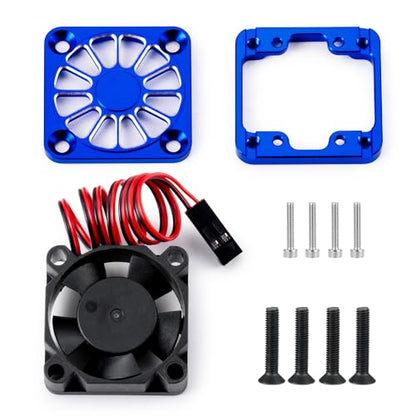 LSG ESC Heat Sink Cooling Fan for Tra-xxas Mini Maxx/Slash 4x4 XRT VXL 3S | Motor Heatsink Cooling Fan Dual Set Compatible with Tra-xxas 1/10 Slash/Stampede/Rustler RC Car Upgrade Parts - color: Blue