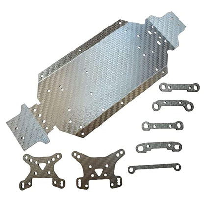 DYNWAVE Carbon Fiber Chassis Skid Plate DIY Replacement for 144001 RC Crawler Car Parts Remote Control Vehicle Accs, and Spare Parts