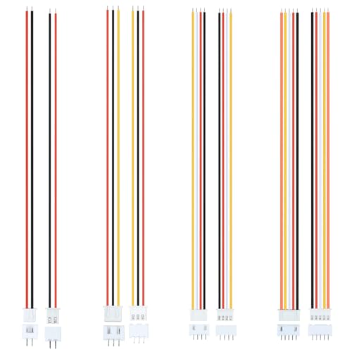 60Pairs JST-XH 2.54mm Header Connector Kit with Male and Female Connectors Adapter 200mm 26AWG Flat Wire Cable Compatible with JST XH Plug Adapter (2P/3P/4P/5P Kit) - color: 2P/3P/4P/5P Kit