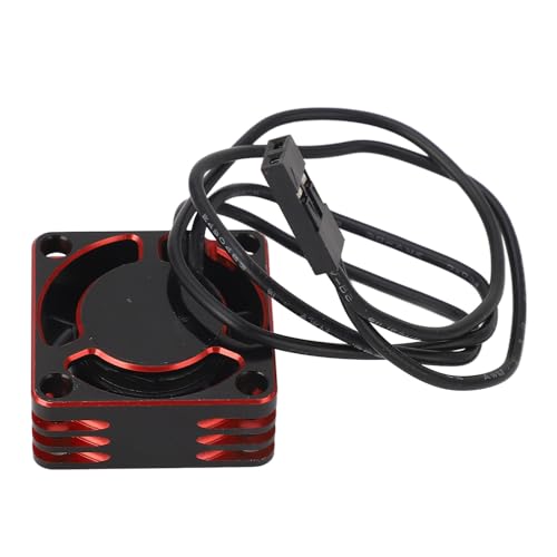 Uxsiya Brushless Motor ESC Cooling Fan, High Speed Dissipation 25x25mm Aluminium Alloy RC Electric Motor Cooling Fan Solid Construction Universal Fit for RC Car (Red)
