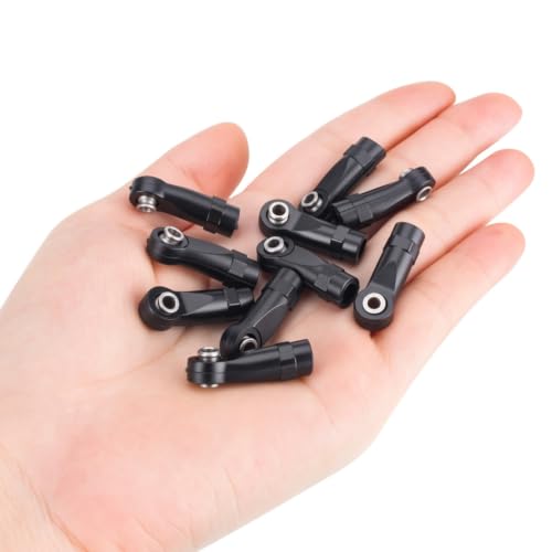 20Pcs RC Linkage Rod Ends,M3 Ball Joint Head Set for Traxxas TRX-4 Axial SCX10 HSP 90046 90047 1/10 RC Crawlers Car Upgrade Parts (20pcs Bent B) - style: 20pcs Bent B