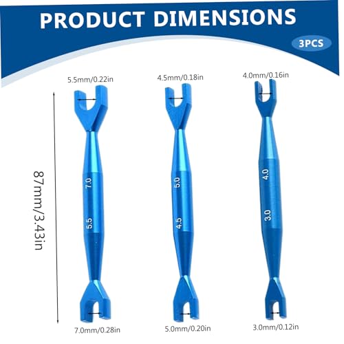 RC Turnbuckle Wrench, Small Wrench Set(3Pcs), 3-4mm 4.5-5mm 5.5-7mm Double End Alloy Turnbuckle Wrench, Spanner Open End Small Wrench Set Repair Tool for RC Crawler Car