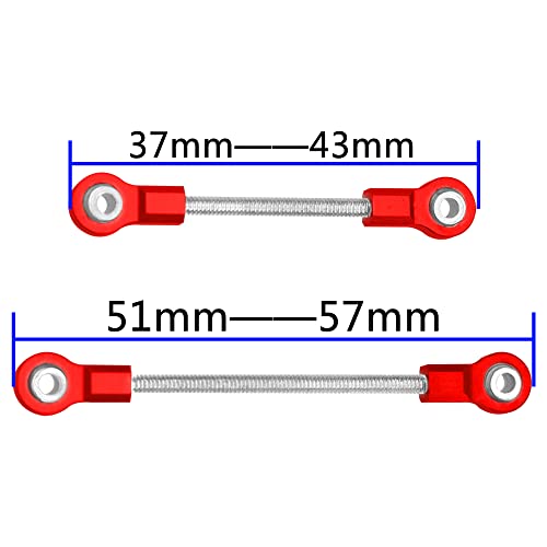 ShareGoo Steering Link Rod Pull Rods Servo Links Linkage 28T Servo Arm Compatible with Wltoys K969 K979 K989 K999 P929 P939 1/28 RC Car (Red) - color: Red