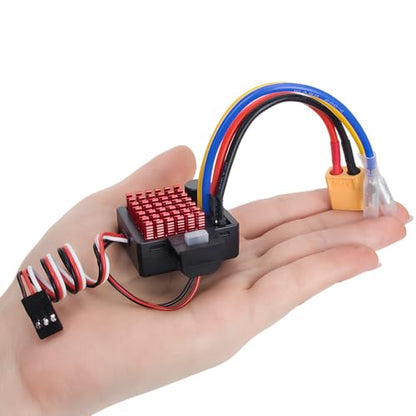 2-3s 60A Brushed ESC Waterproof Electronic Speed Controller with Switch Mode BEC for 1/10 Scale RC Crawler Car Trucks Upgrade (XT60 Plug) - style: XT60 Plug