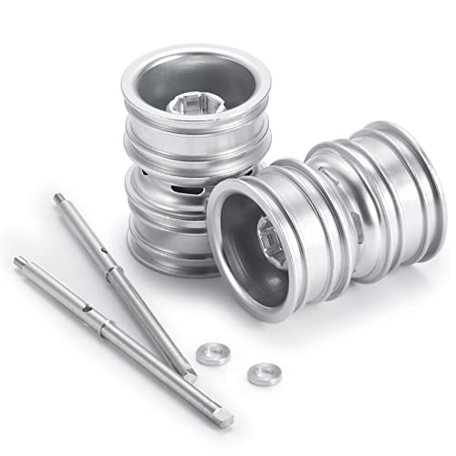 2pcs Rear Dual Wheel Rims Wheel Hubs with Rear CVD for 1/24 Axial Scx24 | Metal for AXI90081 Deadbolt C10 AXI00002 B-17 AXI00005 Upgrade
