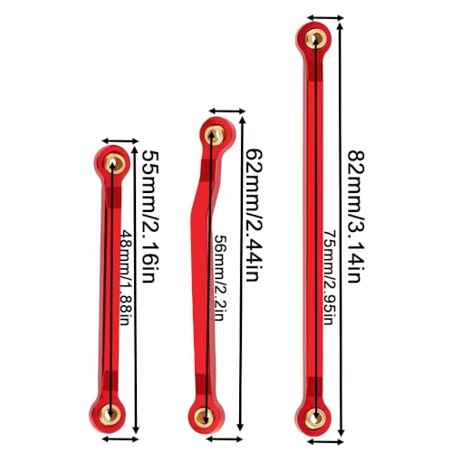 High Clearance Links Set CNC Aluminium Chassis Link for TRX4M High Trail K10 F150 1/18 RC Crawler Upgrade Part (red) - color: Red
