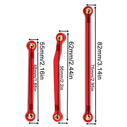High Clearance Links Set CNC Aluminium Chassis Link for TRX4M High Trail K10 F150 1/18 RC Crawler Upgrade Part (red) - color: Red