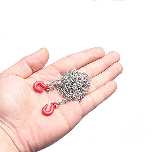 HomeSoGood 1Sets RC Trailer Rescue Hook Parts Trailer Hitch Sleeve Wire Chain Hook Metal Chain Hook Decorative Parts(red)