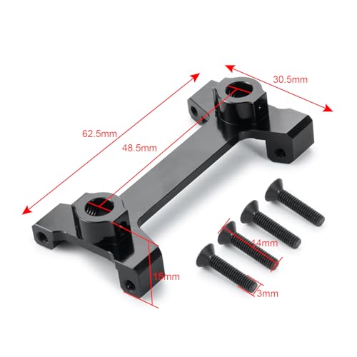 Aluminum Rear Body Shell Mount Stand for 1/10 Axial SCX10 III AXI03007 RC Crawler Car Upgrades Parts Accessories, Rear Shock Tower Braces Body Post Mounts (Black) (Rear Body Shell Stand) - color: Rear Body Shell Stand