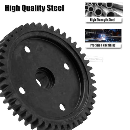 RC M1 46T Spur Gear Big Gear Upgrades Part for 1/8 Sledge 4WD #95076-4,Harden Steel 46T Main Gear Hops Up for Sledge Monster Truck