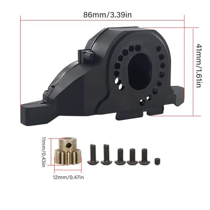 2-Speed Transmission Gearbox Assembly with Servo for 1/10 RC Crawler, Upgrade Replacement Gear Case with Motor Pinion & Cover (Compatible with TRX-4/TRX-6)