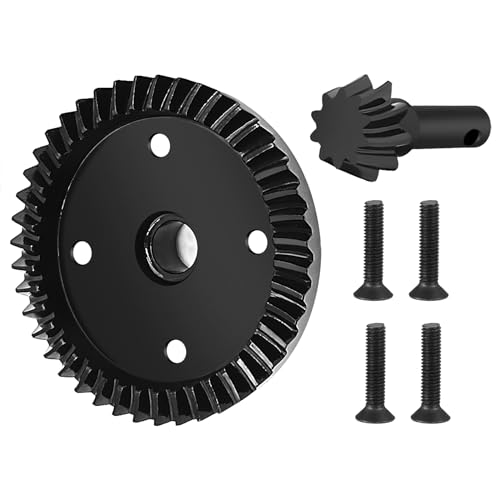 LSG Steel Differential Gear 43T 10T RC Diff Gears for 1/8 Tra-xxas Sledge | Universal Front Rear Gearbox Helical Ring Pinion Spiral Gear RC Car Upgrade Parts
